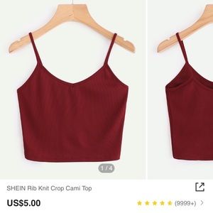 Shein rib knit crop cami top